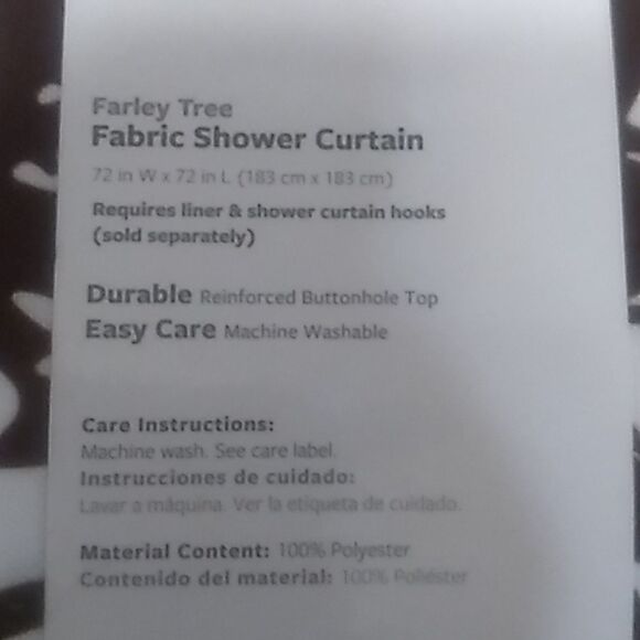 Better Homes and Garden Shower Curtain  and Curtain Hooks - Picture 5 of 7